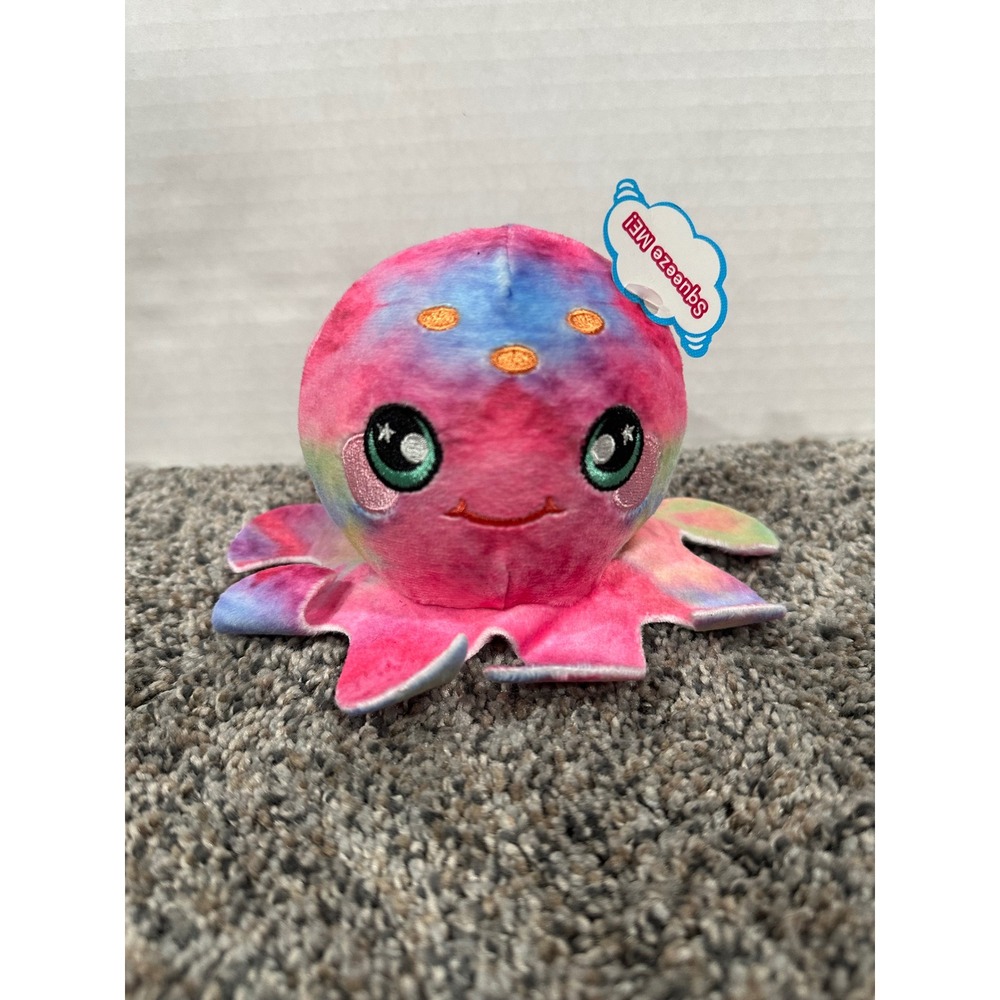 Plush Squeezamals Unisex Pink New Tie Dye Octopus Series 3 Small